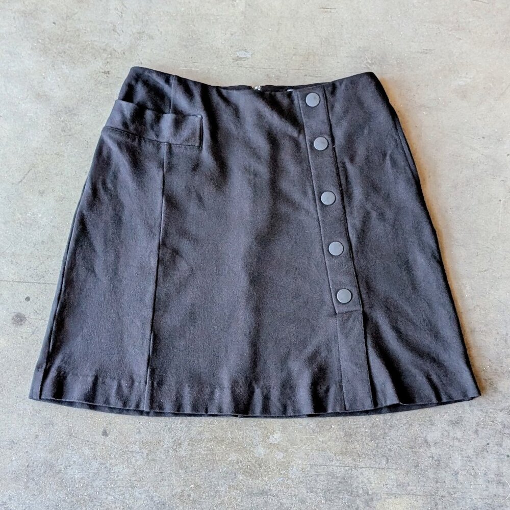 Cabi Ponte Utility Skirt Black Button A-Line Mini Skirt size 4